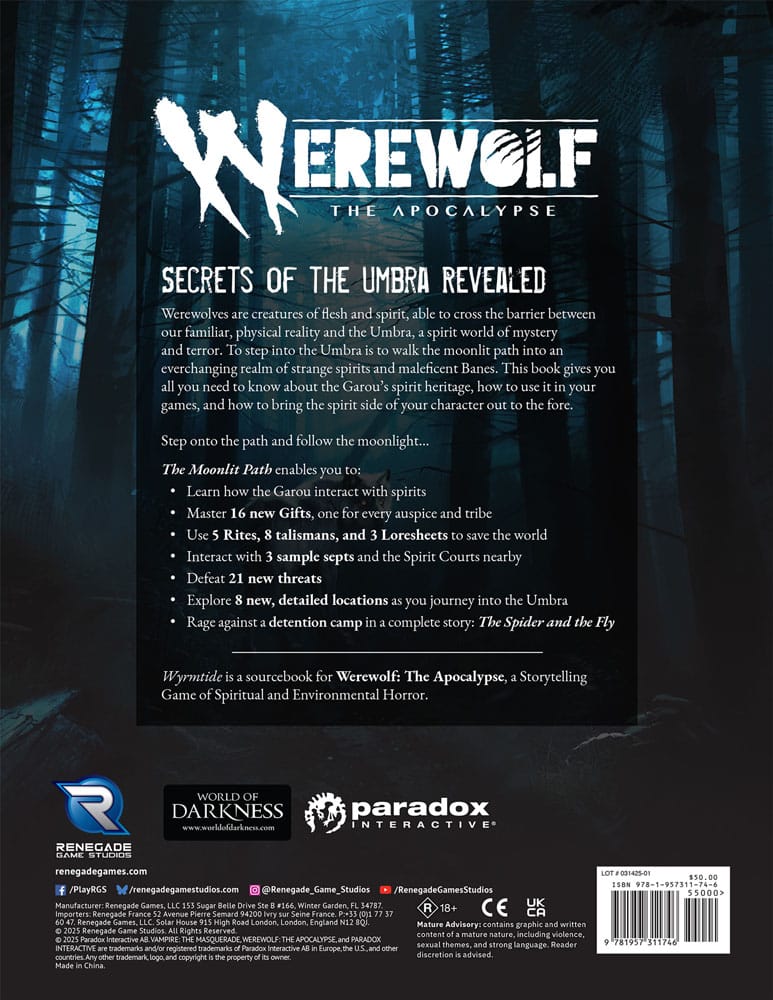 Werewolf: The Apocalypse 5th Edition RPG Sourcebook The Moonlit Path *Englische Version*