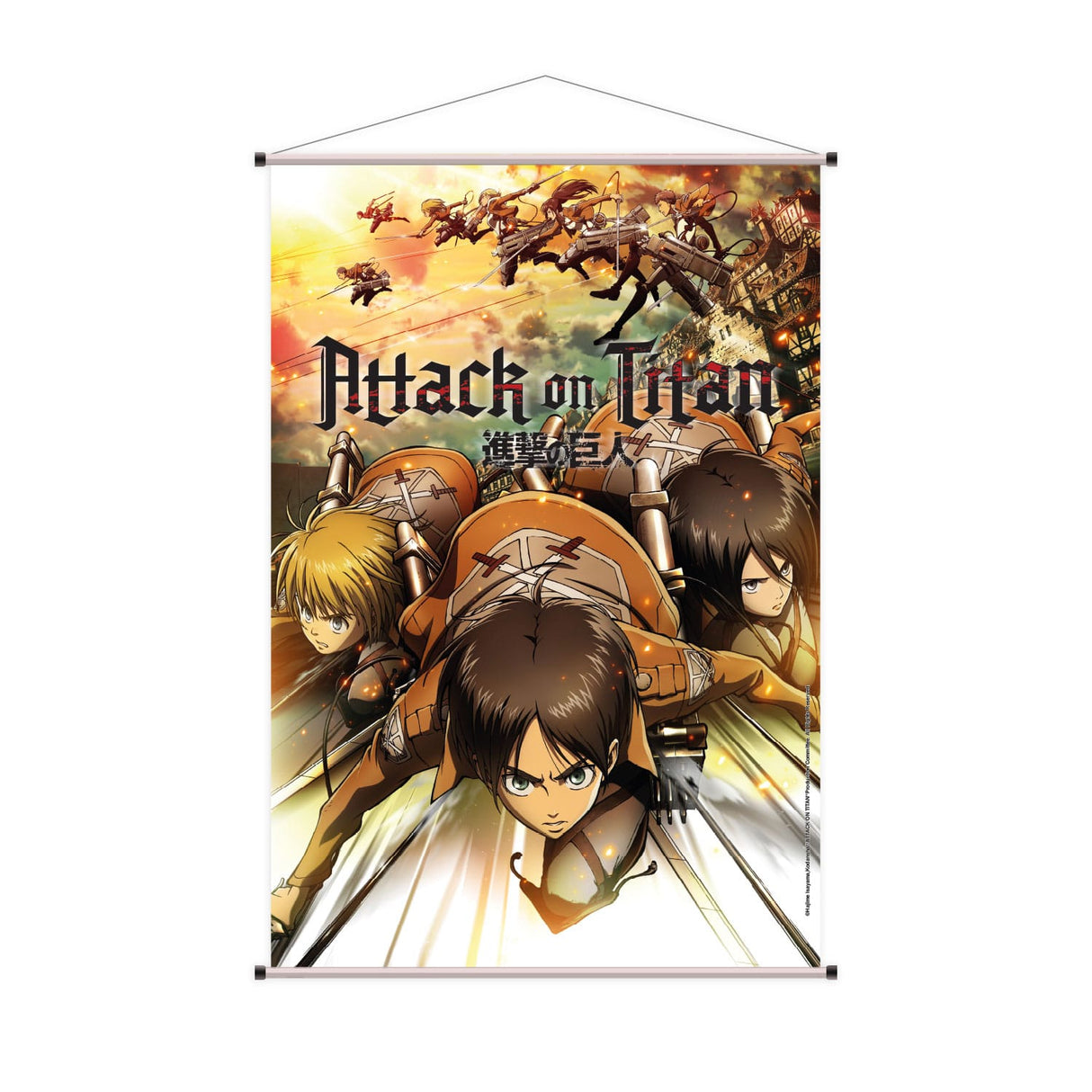 Attack on Titan Wallscroll Eren, Mikasa & Armin 60 x 90 cm
