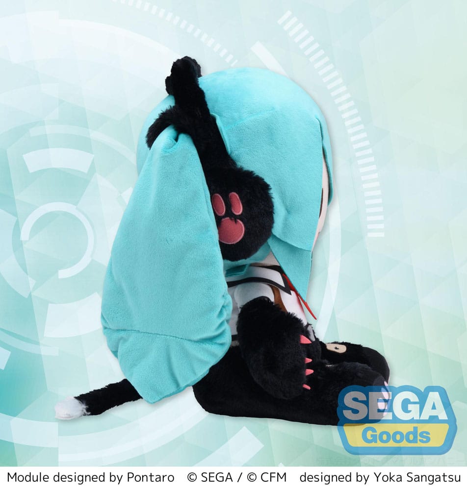 Hatsune Miku Project Diva Arcade Future Tone Fuwa Petit Plush Figure Hatsune Miku Kitty Cat LL 30 cm