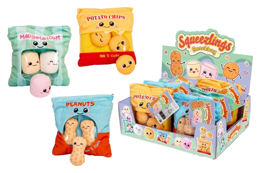 Squeezlings Plush Figure Snackbag 3-Pack Display (6)