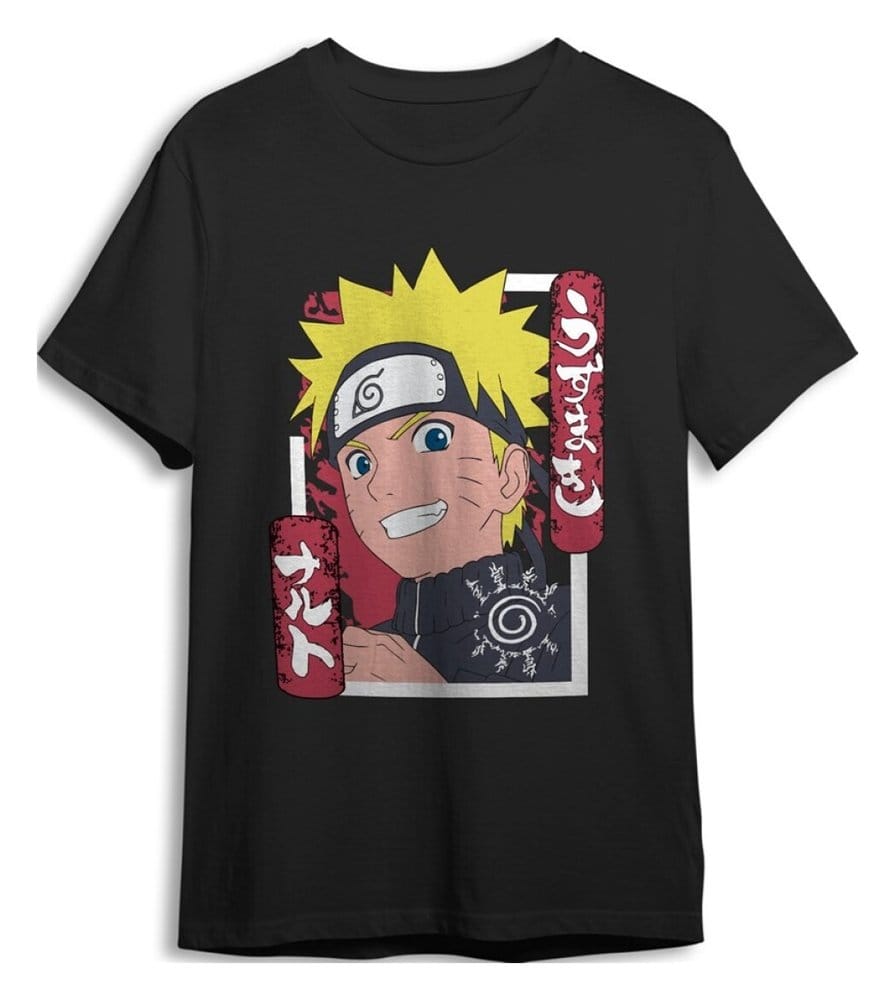 Naruto Shippuden T-Shirt Smile Black Size M
