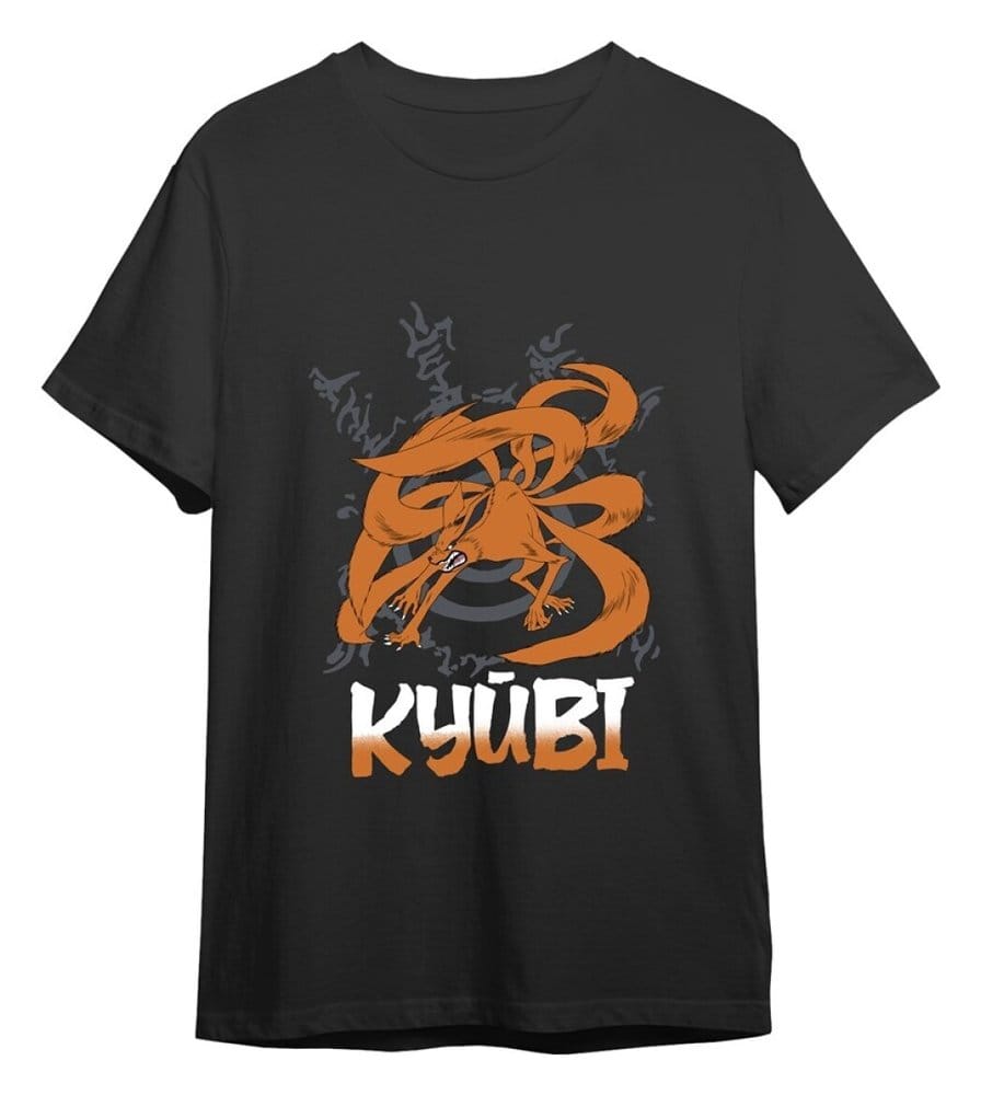 Naruto T-Shirt Kyubi Black Size L