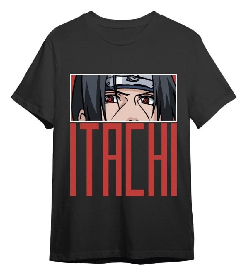 Naruto Shippuden T-Shirt Itachi Eyes Black Size M
