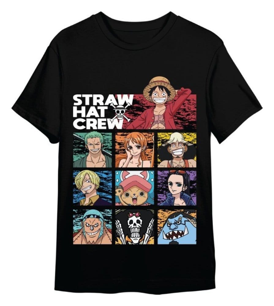 One Piece T-Shirt Straw Hat Crew Black Size S