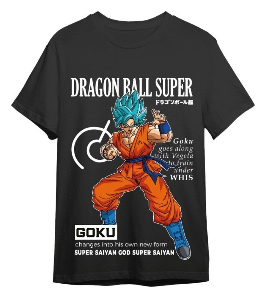Dragon Ball Super T-Shirt Goku Training Black Size S