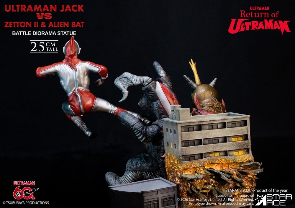 Return of Ultraman Diorama Statue 1/8 Ultraman Jack vs Zetton II & Alien Bat Battle scene 25 cm