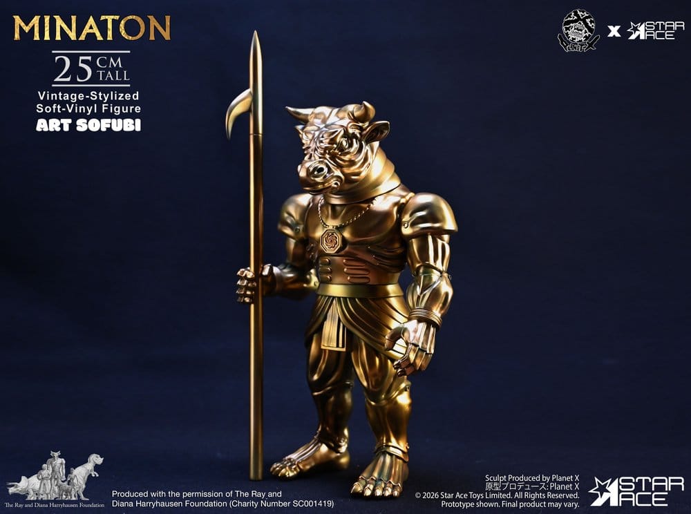 Ray Harryhausen Soft Vinyl Statue Minaton Vintage-Style 25 cm