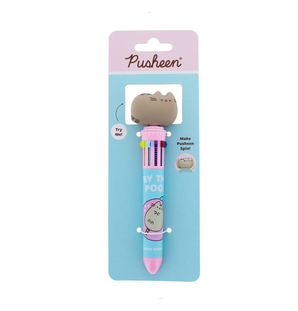 Pusheen Multi Colour Pen Spinny By The Pool Blue