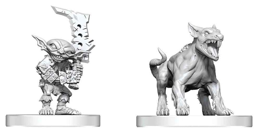 Pathfinder Battles Deep Cuts Unpainted Miniature Goblin Commando & Goblin Dog 13 cm