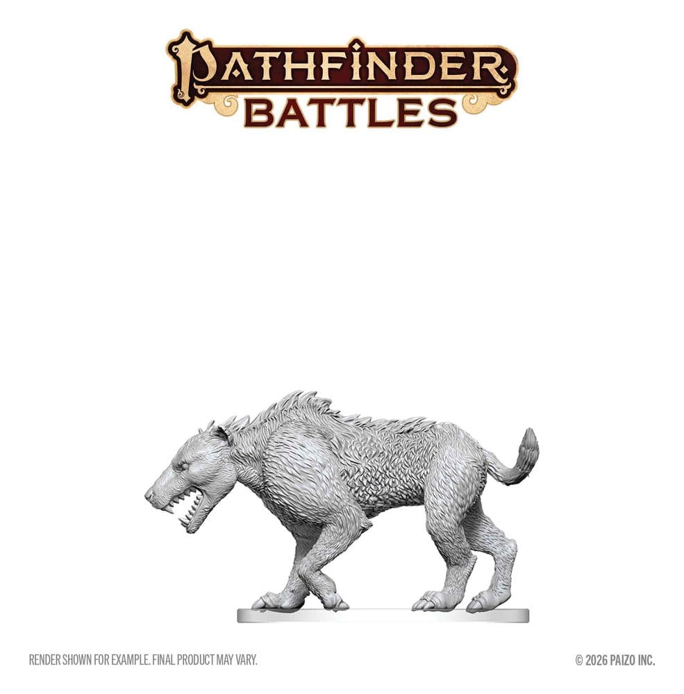 Pathfinder Battles Deep Cuts Unpainted Miniature Hyaenodon 13 cm