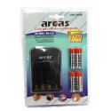 AA og AAA batterierilader med 4x AA 2700 mAh NiMh batterier