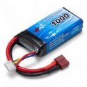 Li-Po batteri 3S 11,1V 1000mAh 25C T-stik