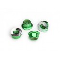 Traxxas 8447G Nuts flanged 5mm Green Alu (4)
