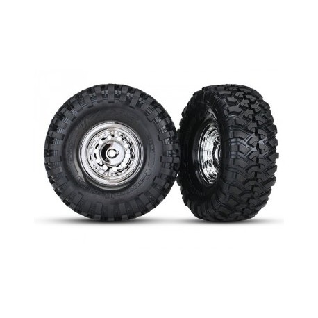 Traxxas 8177 Canyon Trail Tires & Chrome Wheels 1.9" for 8255A (2)