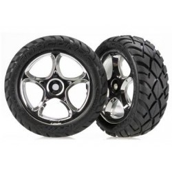 Traxxas 2479R Tires & Wheels Anaconda/Tracer Chrome 2WD Front (2)
