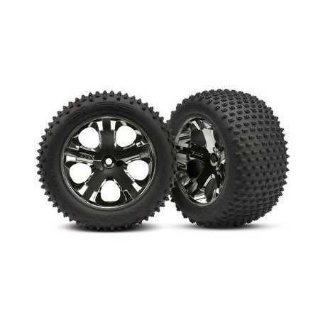 Traxxas 3770A Tires & Wheels Alias/All-Star Black Chrome 2,8" TSM (2)