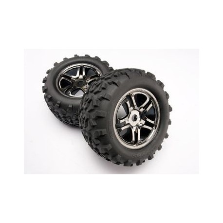 Traxxas 4983A Tires & Wheels Maxx/SS Black Chrome (17mm) 3,8" (2) (TSM)
