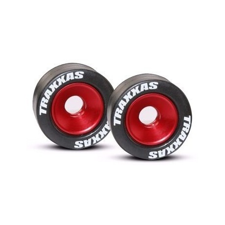 Traxxas 5186 Wheelie Wheels Aluminium Red (2)