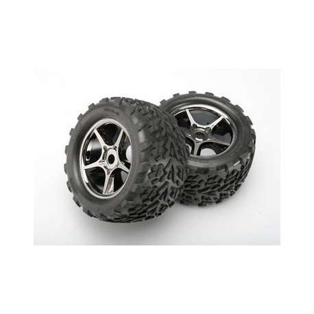 Traxxas 5374X Tires & Wheels Talon/Gemini Black Chrome (17mm) 3,8" (2)