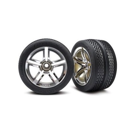 Traxxas 5575 Tires & Wheels Victory/ Twin-Spoke (Nitro Front) 2.8" (2)