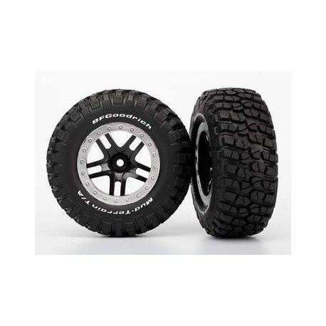 Traxxas 5883 Tires & Wheels, BFGoodrich/Split-Spoke, 4WD/2WD Rear (2)
