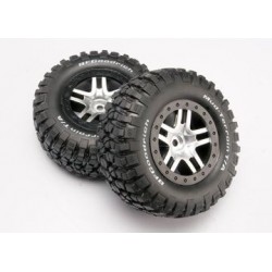 Traxxas 6873 Tires & Wheels, Goodrich/Split-Spoke, 4WD/2WD Rear (TSM) (2)