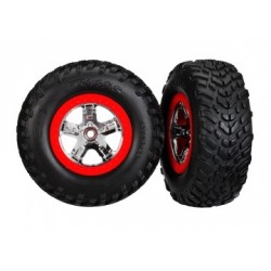 Traxxas 5888 Tires & Wheels, SCT/SCT, 2WD Front (2)