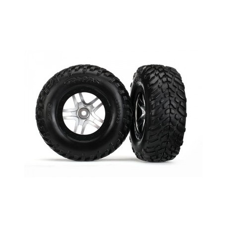Traxxas 6892 Tires & Wheels, SCT/Split-Spoke, 4WD/2WD Rear (TSM) (2)