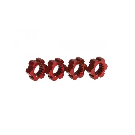 Traxxas 7756R Wheel Hubs, Hex, Red Aluminium (4)