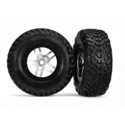 Traxxas 5889R Tires & Wheels, SCT S1/Split-Spoke, 4WD/2WD Rear (TSM) (2)