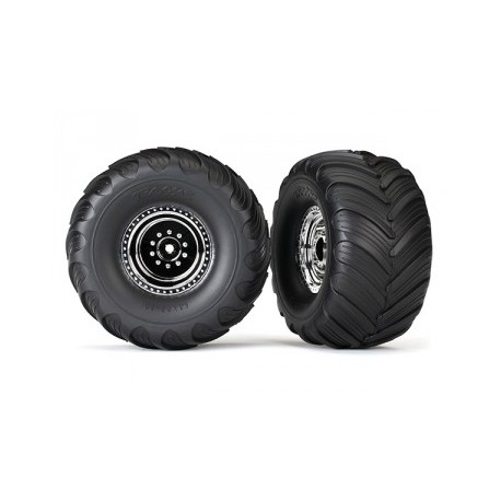 Traxxas 3665X Tires & Wheels Terra Groove/Chrome 2,2/3,0 (2)