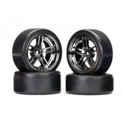 Traxxas 8378 Tires & Wheels 1.9" Drift Split-Spoke Black Chrome (4)