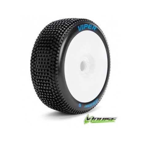 Tire & Wheel B-VIPER 1/8 Buggy Soft White (2)
