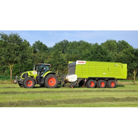 Stor flot fjernstyet Traktor med tippevogn / trailer - Claas Axion 870