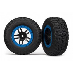 Traxxas TRX5885A Tires & Wheels BFGoodrich/S-Spoke Black-Blue 2WD Front (2)