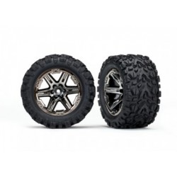 Traxxas TRX6773X Tires & Wheels Talon Extreme/RXT Black Chrome 2.8" 4WD TSM