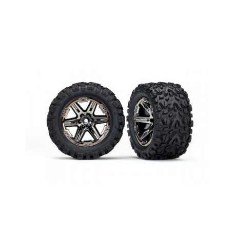 Traxxas TRX6774X Tires & Wheels Talon Extreme/RXT Black Chrome 2.8" 2WD TSM