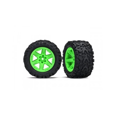 Traxxas TRX6774G Tires & Wheels Talon Extreme/RXT Green 2.8" 2WD Rear TSM