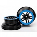 Traxxas TRX5886A Wheels SCT Split-Spoke Black-Blue 2.2/3.0" 2WD Front (2)