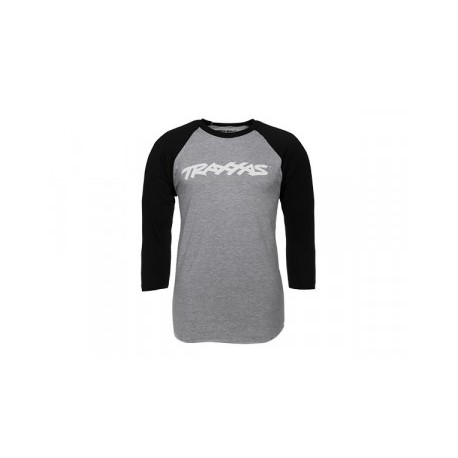 TRX1369-S Shirt Raglan Traxxas-logo Grey/Black S (Premium Fit)