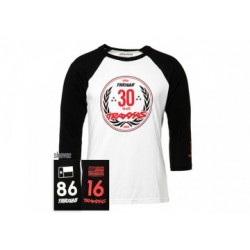 TRX1387-M Shirt Raglan White/Black Traxxas-logo 30year M (Premium Fit)