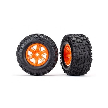 TRX7772T Tires & Wheels Maxx AT/X-Maxx Orange (2)