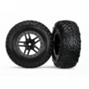 TRX5889 Tires & Wheels SCTS-Spoke Black-Satin 4WD2WD Rear TSM