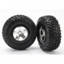 TRX5873X Tires & Wheels SCTSCT Satin Chrome-Black 4WD2WD Rear (2)
