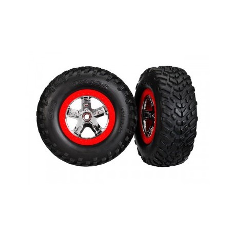 TRX5887R Tires & Wheels SCT S1SCT Chrome-Red 4WD2WD Rear TSM (2)