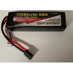 14,8V 4s LiPo 7200mAh - 100C - kraftigt batteri fra Vant TRX-stik