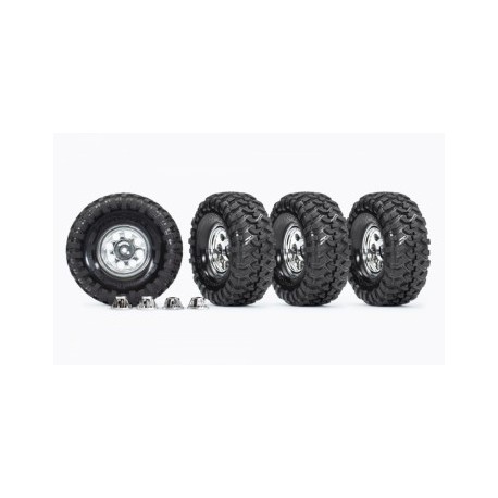 Traxxas 8183X - Tires & Wheels 1.9" Resto-Mod (for 8255A Axle) (4)