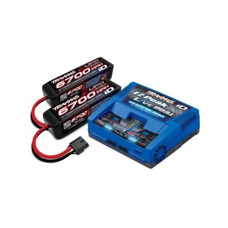 Traxxas 2997G - Charger EX-Peak Live Dual 26A and 2x4S 6700mAh Battery Combo