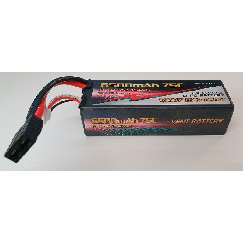 Godkendelse Clip sommerfugl Klage LiPo batteri 3s 11,1v 6500 75c T-plug deans-stik hardcase