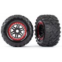 TRX8972R Tires & Wheels Maxx/Black/Red (17mm) 2.8 TSM (2)